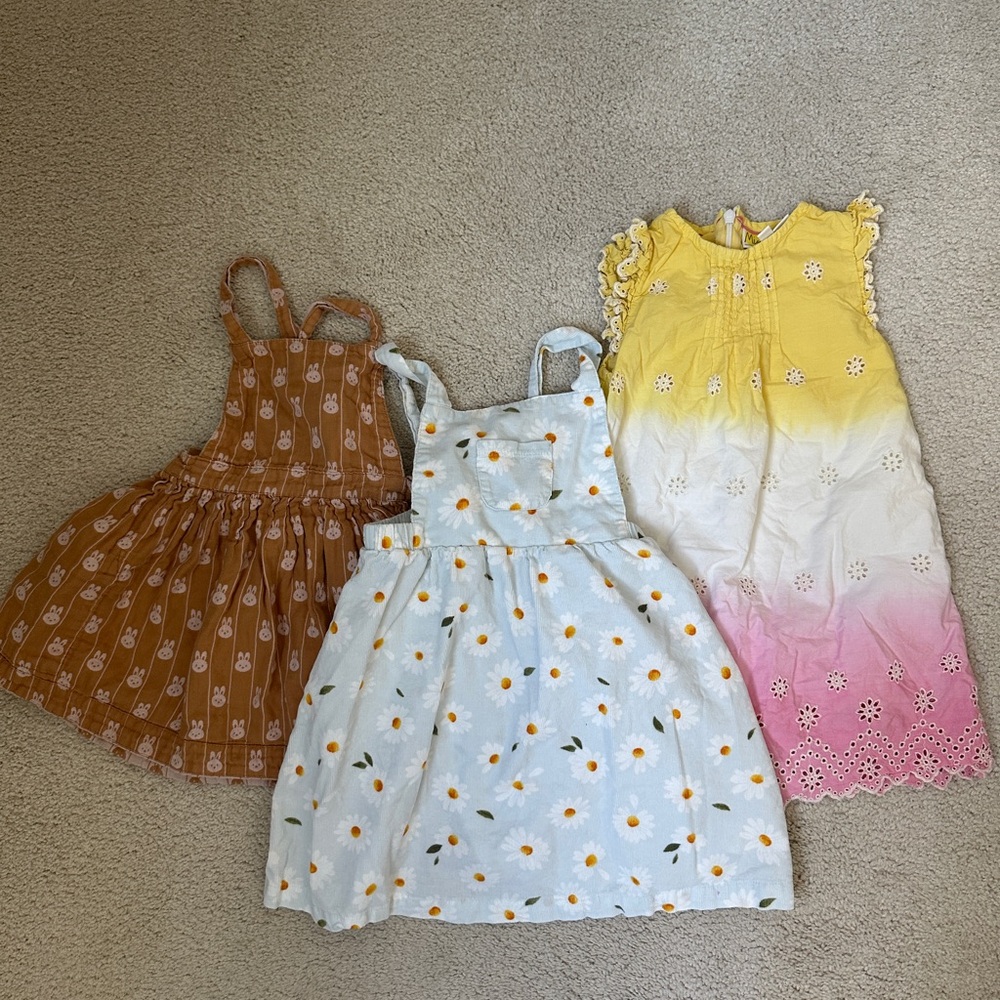 Mini Boden Angel Dear Kids Girls Dress Bundle 2T - Yellow, Pink, Blue, brown